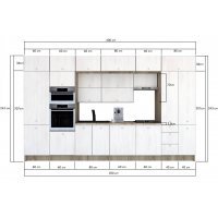 Bucatarie ZONE B 400 FRONT PAL K002 / decor 8508